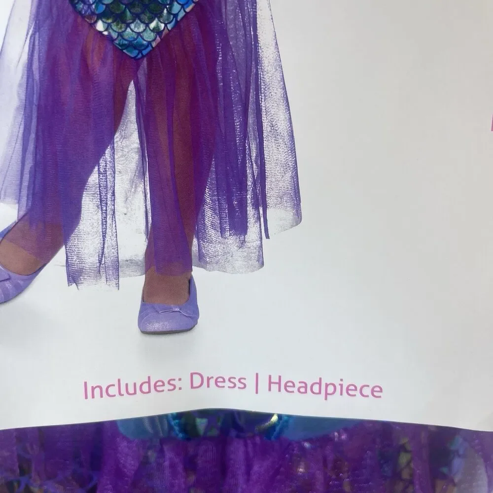 Seasons Girls Mermaid Size M 8-10 Costume Dress & Headpiece